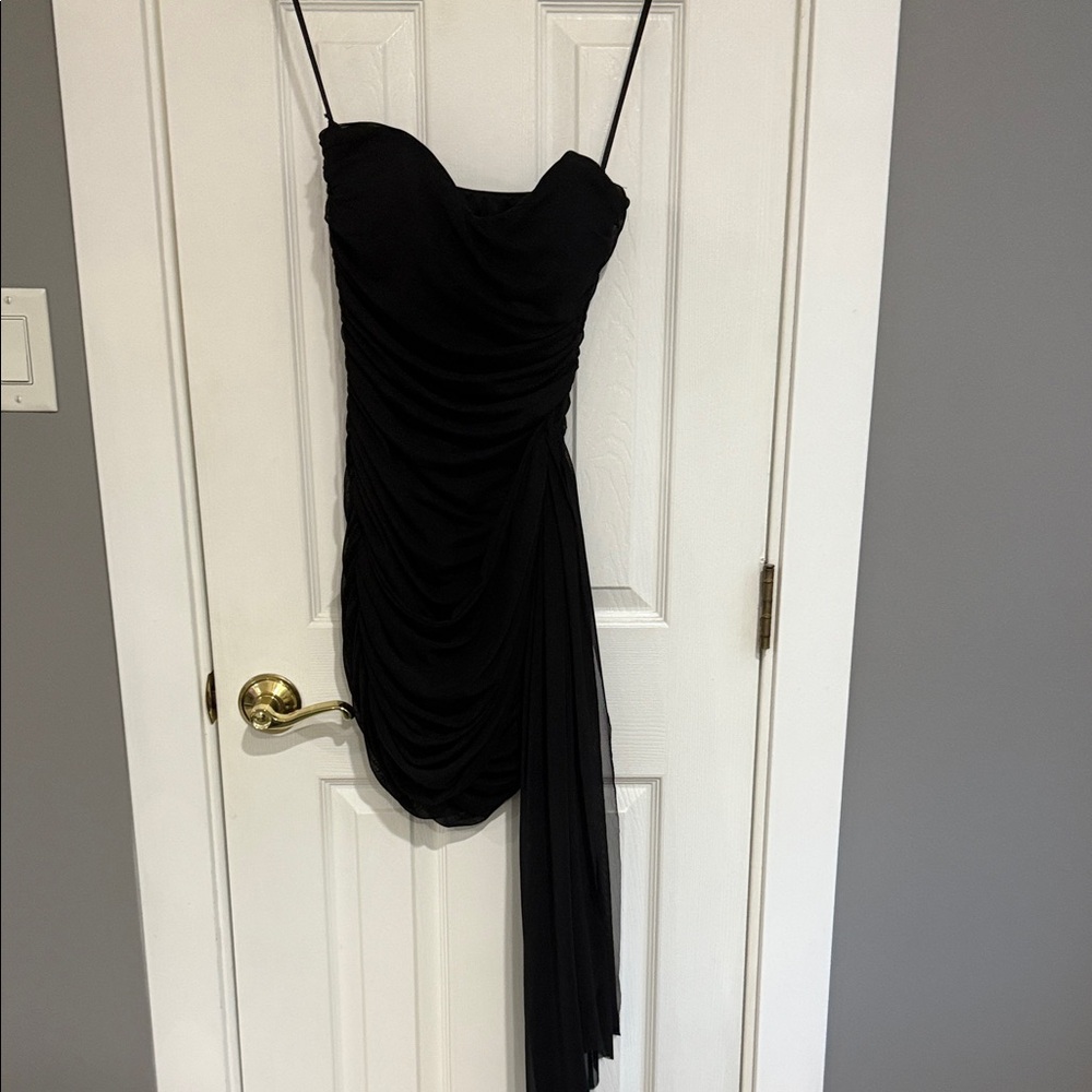 MARBLE Black Asymmetrical Dress